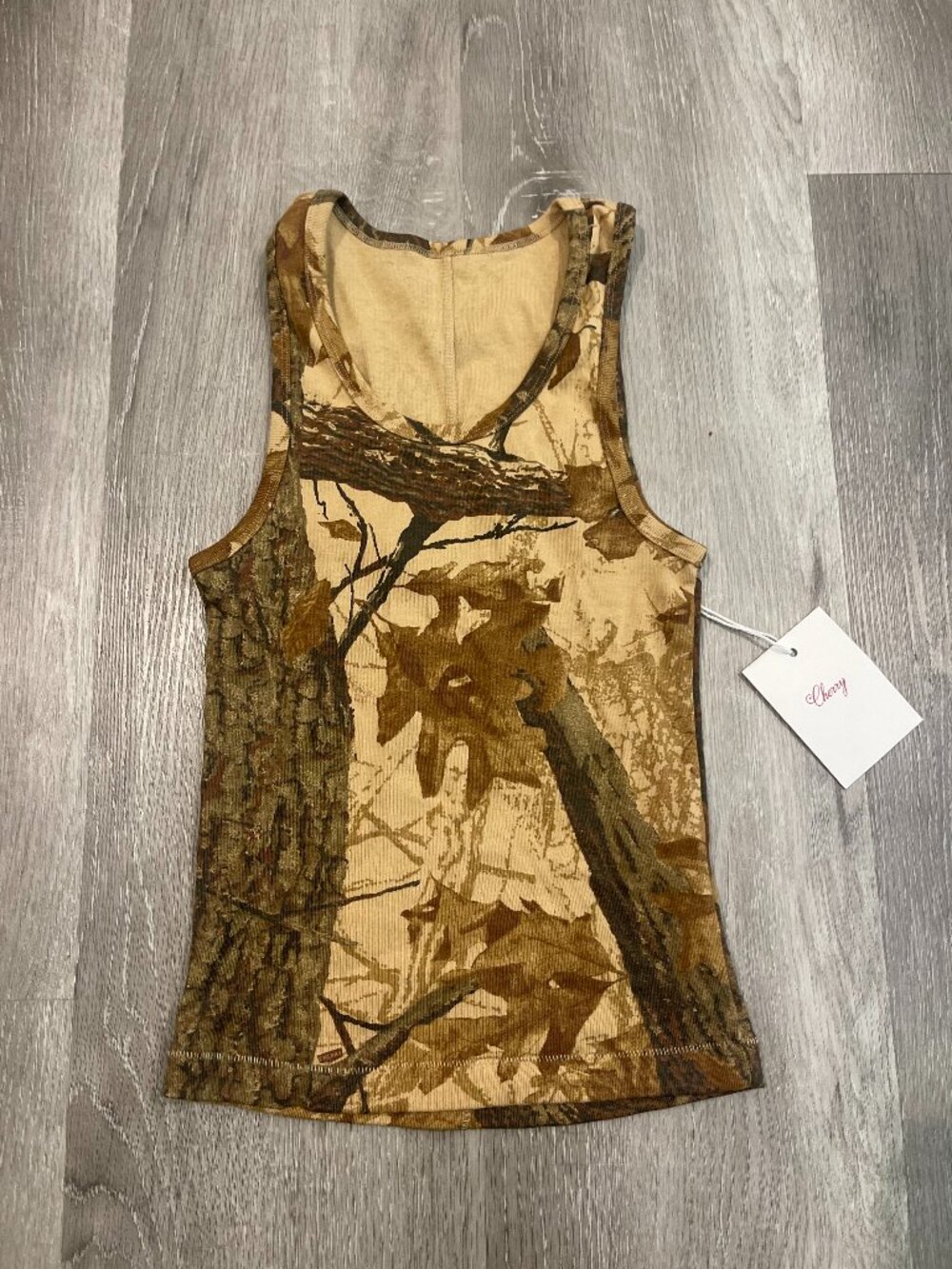 Cherry LA Real Tree Camouflage Tank M nwt